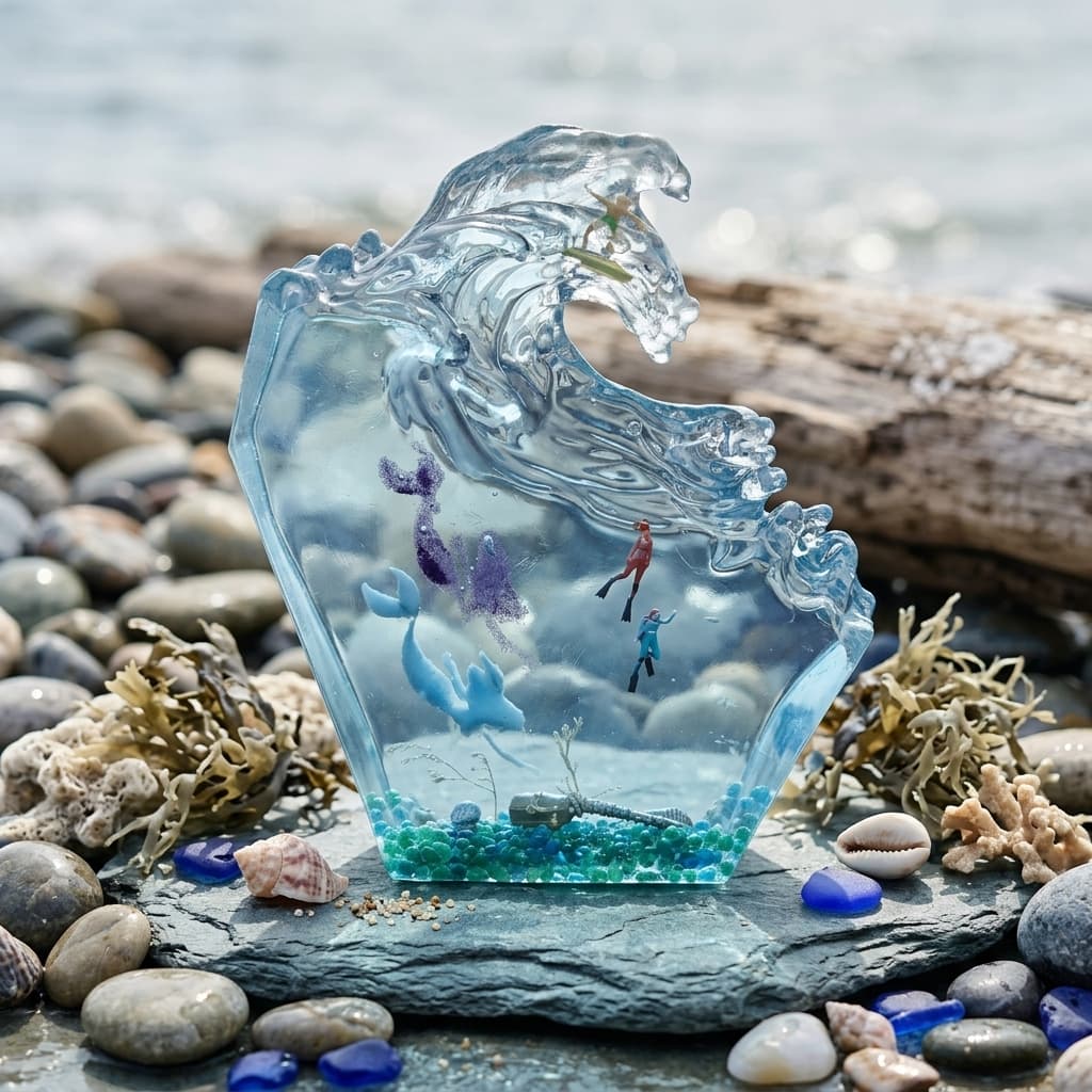 Oceanic Wave Light Sculpture The mermai treasue