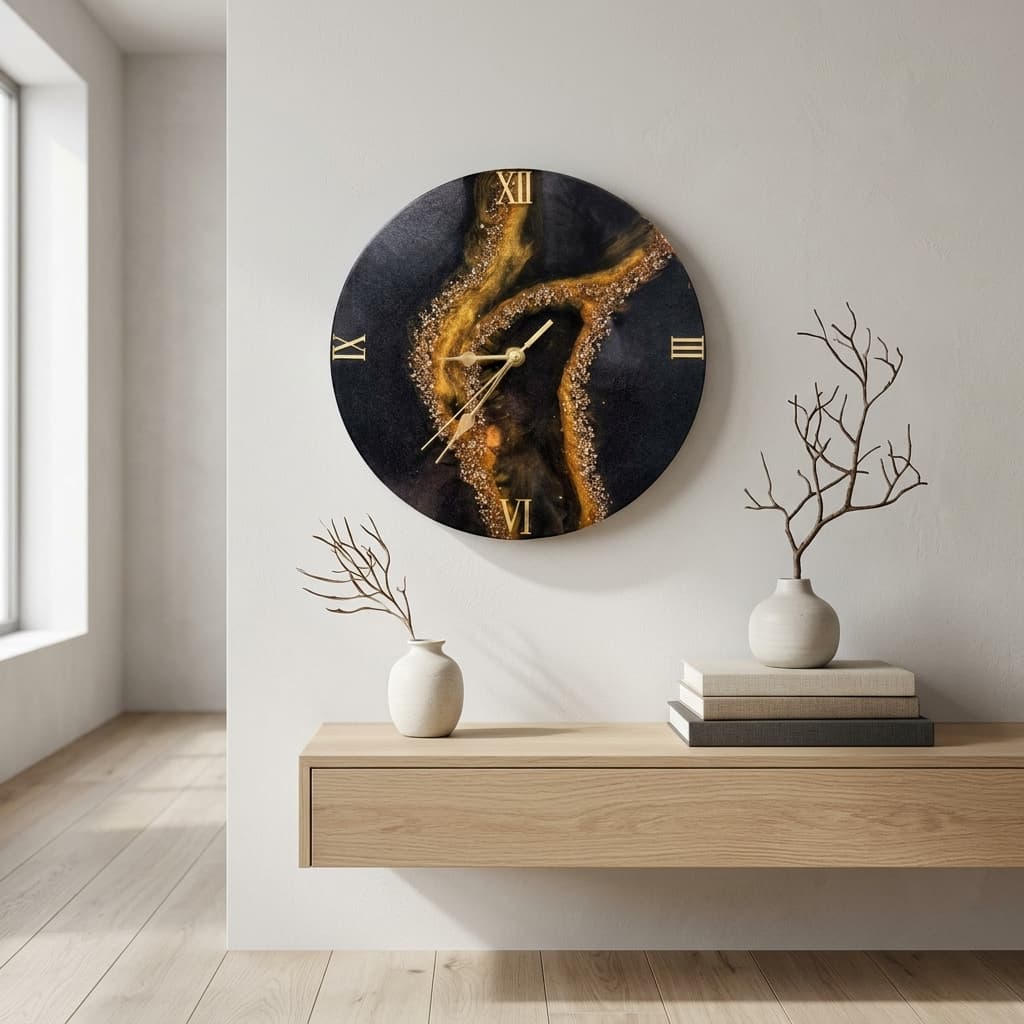 Celestial Gold River Clock