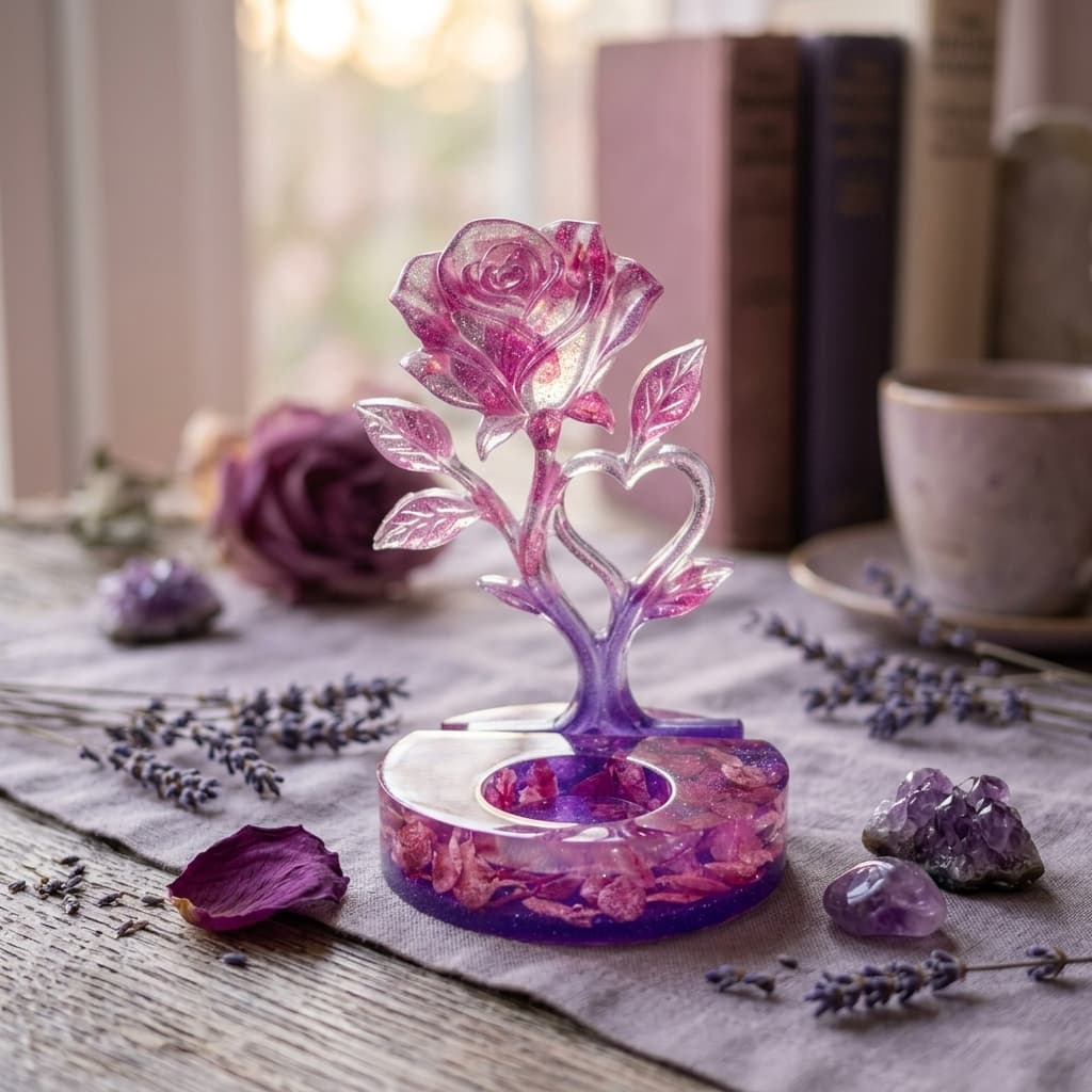 Blossom Heart Resin Sculpture