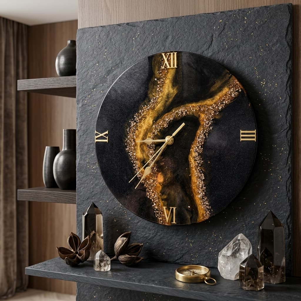Celestial Gold River Clock