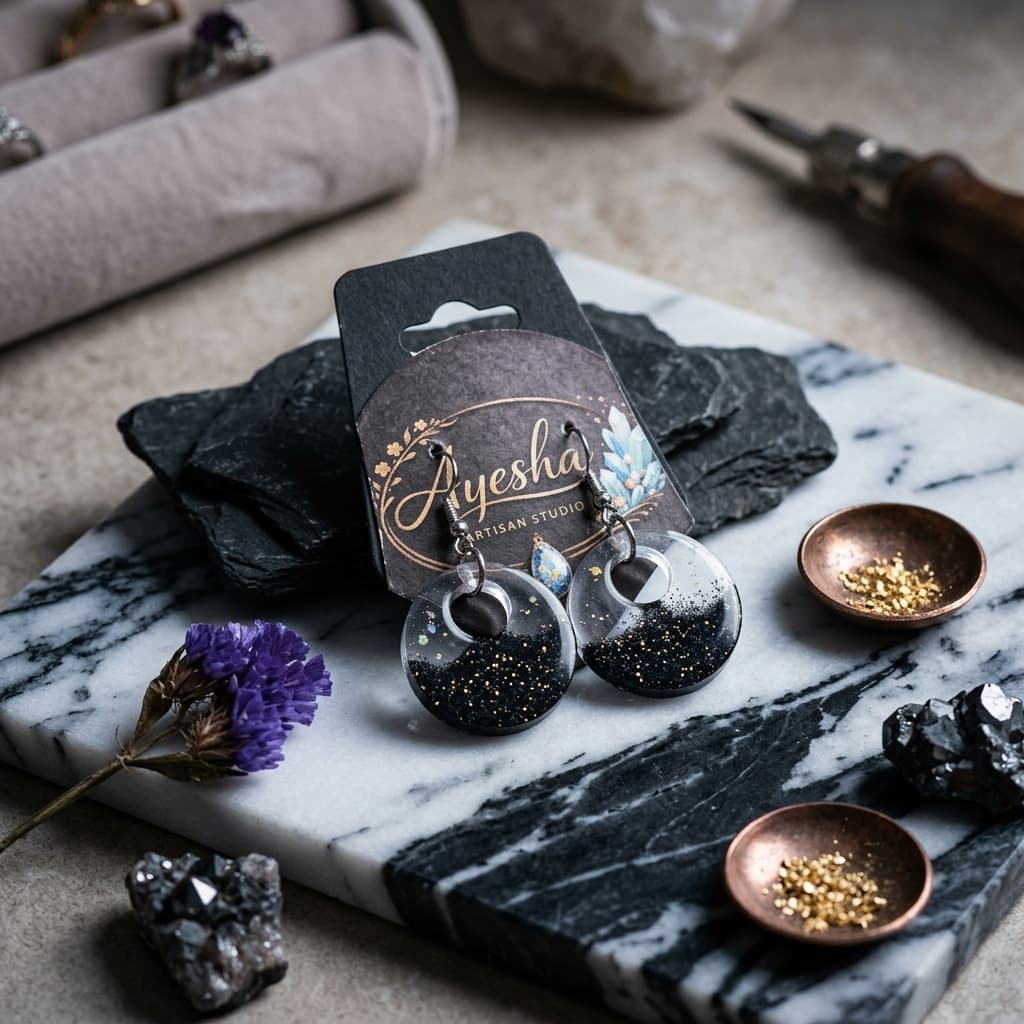Celestial Nightfall Disc Earrings
